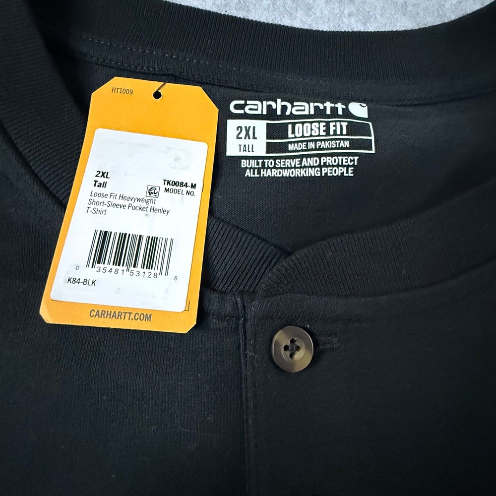 Lot of 3 Carhartt Mens 2XL Tall Loose Fit Heavyweight Pocket Henley K84 T-Shirts - Picture 2 of 5